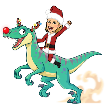 santa riding a raptor