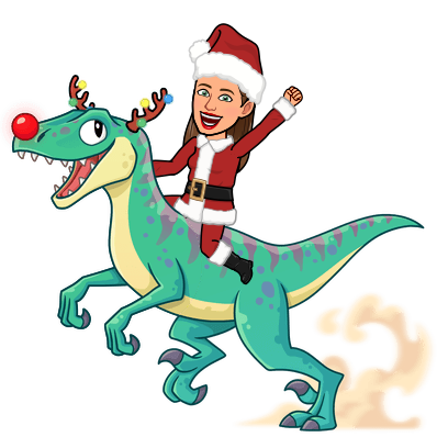 santa riding a raptor