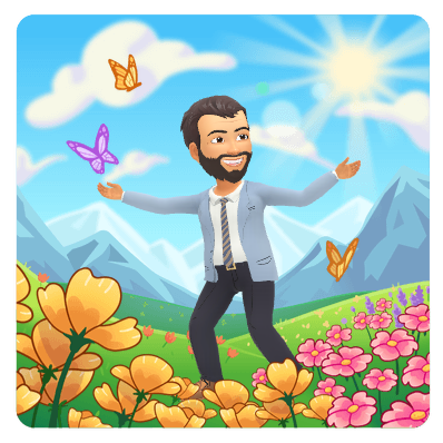 happy stroll in meadow