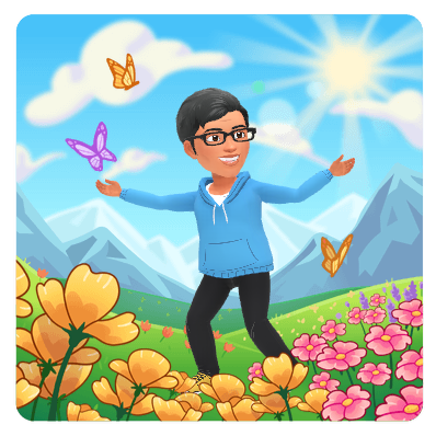happy stroll in meadow