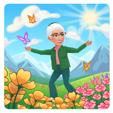 happy stroll in meadow