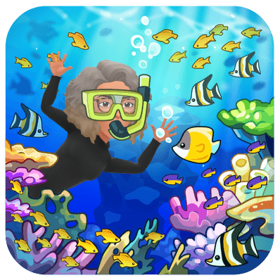 snorkeling under water with fish