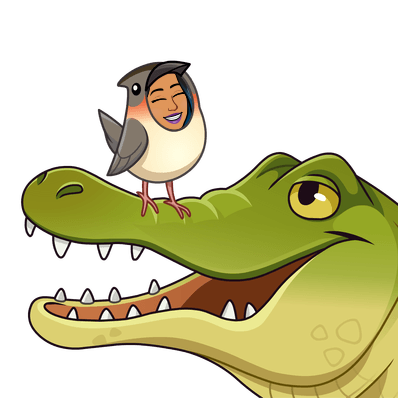 bird and alligator