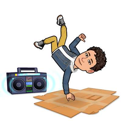 doing a breakdance move called the freeze with boombox in background