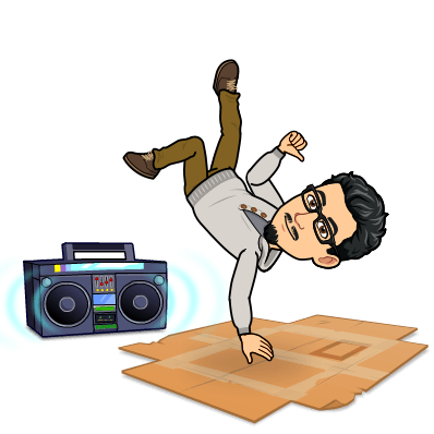 doing a breakdance move called the freeze with boombox in background