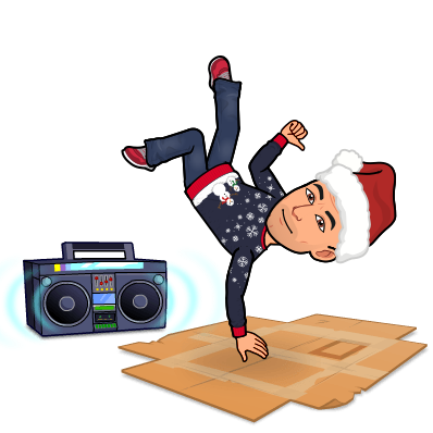 doing a breakdance move called the freeze with boombox in background