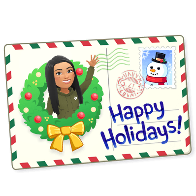 happy holidays postcard