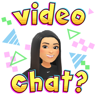 Bitmoji image Ms. Kang video chat question Bitmoji image Ms. Kang video chat question