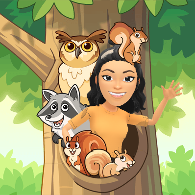 waving with forest critters